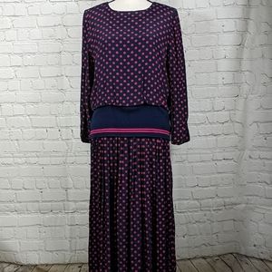 Vintage 80's Cynthia Howie polka dot dress